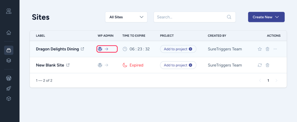 One click login button